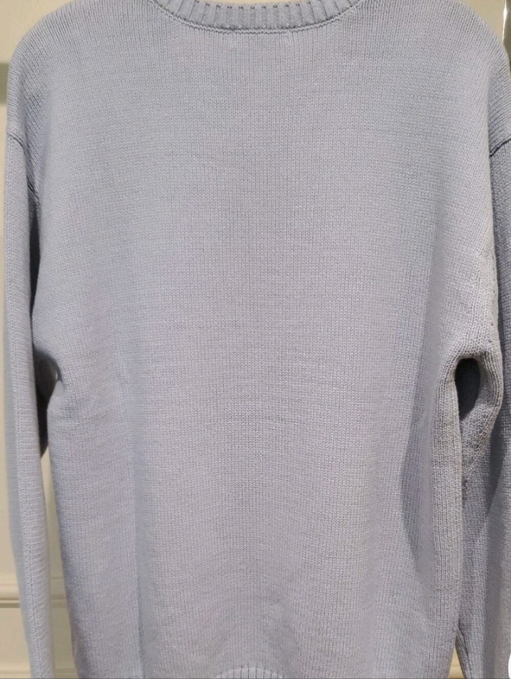 NWT Mighty Fine Light Blue Nautical Lobster Crewneck Sweater - Women Size Large - Picture 3 of 9
